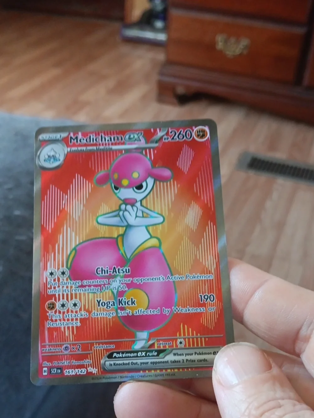 Medicham EX Pokémon Trainer Card - Pink and Red Holo
